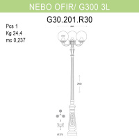 Уличный фонарь Fumagalli Nebo Ofir/G300 G30.202.R30.WXE27